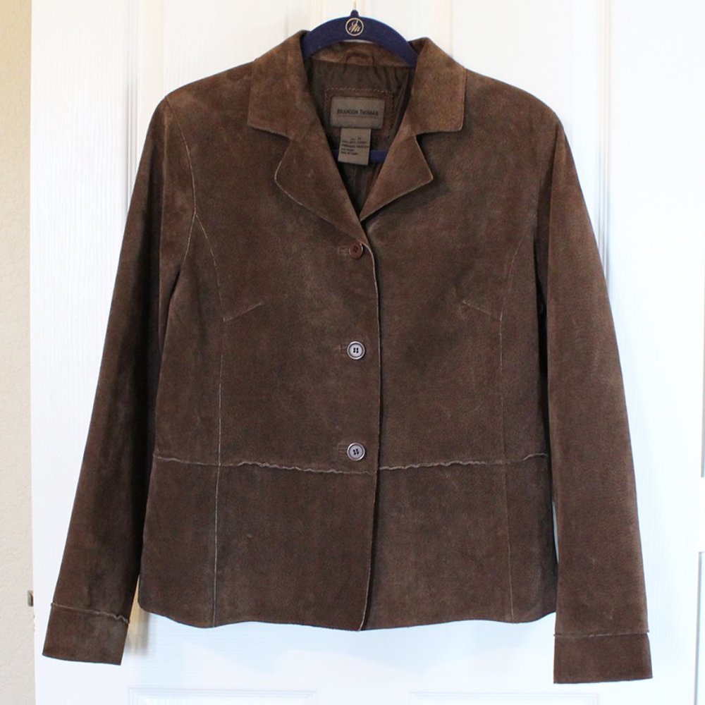 Brandon Thomas Brown Suede Leather Jacket